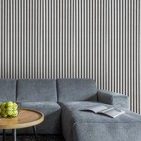 Fuse Acoustic Wall Panels Acoustic Wooden Wall Panel in Concrete Effect, 2.4m x 0.6m in Grey