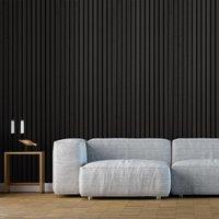 Fuse Acoustic Wall Panels Acoustic Wooden Wall Panel in Black Oak, 2.4m x 0.6m