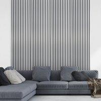 Fuse Acoustic Wall Panels Acoustic Wooden Wall Panel in Brushed Steel, 2.4m x 0.6m in Grey