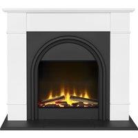 Adam Fires & Fireplaces Adam Chesterfield Electric Fireplace Suite in White & Charcoal Grey, 44 Inch