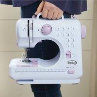Clarsen Compact Sewing Machine with 12 Stitch Functions, Lightweight Design in White