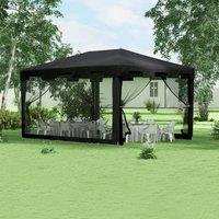OUTSUNNY 4 x 3m Party Tent Waterproof Garden Gazebo Canopy Wedding Cover Shade in Dark Grey