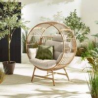 FurnitureboxUK Boca Rattan Cocoon Garden Egg Chair in Cream