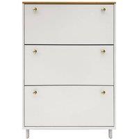 Hygrad Built to Survive Wooden Shoe Cabinet 3 Drawer Storage Cupboard Stand Organizer in White