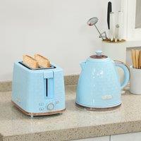 HOMCOM Kettle & Toaster Set 1.7L Kettle & 2 Slice Toaster Set in Light Blue