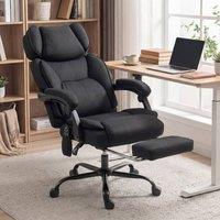 HOMCOM Vibration Massage Office Chair w/ Heat Reclining Function, Black