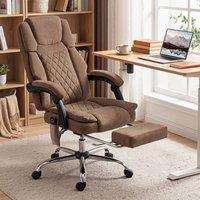 HOMCOM Executive Office Chair, Desk Chair with Massage & Heat, Brown