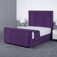 Living Comfort Bedz Celeste Upholstered Gas Lift Storage Bed with 48 Inch Headboard in Purple | Size: Double
