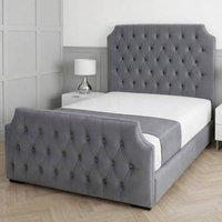 Living Comfort Bedz Westminster Upholstered Gas Lift Storage Bed with 48 Inch Headboard in Grey | Size: Double