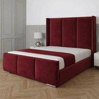 Living Comfort Bedz Westbury Upholstered Gas Lift Storage Bed with 48 Inch Headboard in Maroon | Size: King