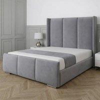 Living Comfort Bedz Westbury Upholstered Gas Lift Storage Bed with 48 Inch Headboard in Grey | Size: King
