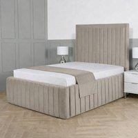 Living Comfort Bedz Saint Germain Plush Upholstered Bed Slatted Base - 48Inch Headboard in Light Grey | Size: King
