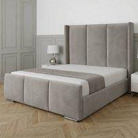 Living Comfort Bedz Westbury Upholstered Gas Lift Storage Bed with 48 Inch Headboard in Light Grey | Size: King