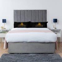 UK Bed Furniture Ashford Divan Bed Base with 26 Inch Headboard - No Storage in Grey | Size: Super King