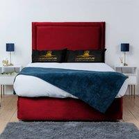 UK Bed Furniture Ascot Divan Bed Base with 26 Inch Headboard - No Storage in Maroon | Size: Super King