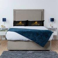 UK Bed Furniture Ascot Divan Bed Base with 26 Inch Headboard - No Storage in Light Beige | Size: Single