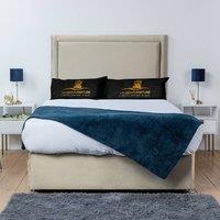 UK Bed Furniture Ascot Divan Bed Base with 26 Inch Headboard - No Storage in Cream | Size: Super King