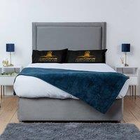 UK Bed Furniture Ascot Divan Bed Base with 26 Inch Headboard - No Storage in Grey | Size: Double