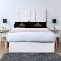 UK Bed Furniture Florence Divan Bed Base with 26 Inch Headboard - No Storage in White | Size: Super King