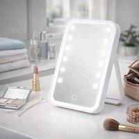 Dragodirect Smart Touch LED Makeup Vanity Mirror with Stand Dimmable Light in White