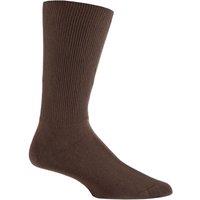 SOCKSHOP Iomi Men's 1 Pair FootNurse Oedema Extra Wide Cotton Socks in Brown | Size: 6-8.5