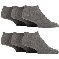 SOCKSHOP Gentle Grip Men's 6 Pack Diabetic Trainer Socks | Loose Top Wide Ankle Socks in Grey | Size: 6-11