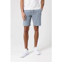 Tokyo Laundry Men's Jogger Shorts with Logo Badge & Drawstrings in Blue | Size: Large
