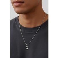 MUCHV Silver Men's Melted Ring Pendant Necklace