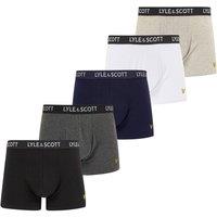 Lyle & Scott Men's Miller 5 Pack Underwear Black / Bright White / Light Grey Marl / Dark Grey Marl / Peacoat | Size: Large