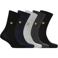 Lyle & Scott Men's Liam 5 Pack Socks Black / Peacoat / Grey Marl / Dark Grey Marl