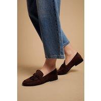 Oasis Women's Toni Faux Suede Tassel Loafers in Brown | Size: 5