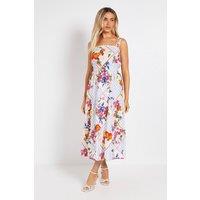 Dorothy Perkins Women's Ric Rac Trim Printed Poplin Midi Dress | Size: 14