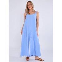 Gini London Women's Blue Air Flow Strappy Wide leg Jumpsuit in Light Blue | Size: S/M