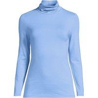 Lands' End Women's Plus Cotton-modal Roll Neck Top in Pale Blue | Size: 28-30