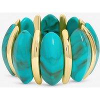 Mood Women's Gold Plated & Turquoise Statement Stretch Bracelet