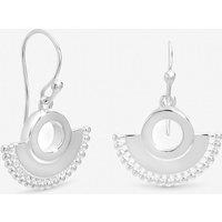 Inicio Women's Sterling Silver Plated Beaded Fan Fishhook Earrings