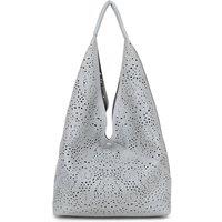 Fontanella Fashion Women's Elowen 2in1 Laser Hollowing PU Leather Tassel Large Hobo Shoulder Bag in Light Grey