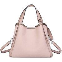 Fontanella Fashion Women's Meridian Triple Compartment Canvas PU Leather Top Handle Bag in Pale Pink