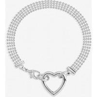 Inicio Women's Sterling Silver Plated Mesh Heart Clasp Bracelet - Gift Pouch