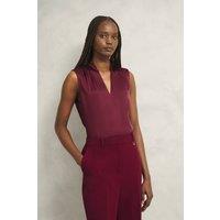 Hobbs London Women's Nina Satin Blouse in Midnight | Size: 16