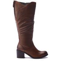 Moda In Pelle Women's 'Soleene' Leather Heeled Boots in Tan | Size: 6
