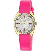 GV2 Women's Palermo, Swiss Quartz Watch, White MOP Dial, Hand Made Italian Leather, & Sapphire Crystal in Pink
