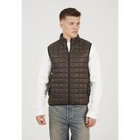 Brave Soul Men's Lightly Padded Box Quilted Gilet in Dark Brown | Size: XL