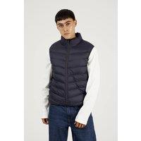 Brave Soul Men's Lightly Padded Quilted Gilet in Navy | Size: Large
