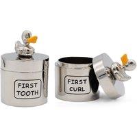 Silver Editions Duck First Tooth & Curl Boxes in Metallic Silver