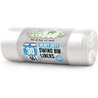 ECOBAG NOT ALL BAGS ARE EQUAL 30 Pack Heavy Duty White Bin Liners - 55L / 15 Microns (580x880mm)