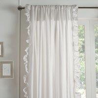 OHS Frill Voile Net Curtains 2 Window Panels Sheer Rod Slot Top Pair Set in White | Size: 140 cm width x 220 cm drop