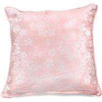 Dreams & Drapes 'Blossom' Premium Woven Jacquard Floral Filled Square Cushion in Light Pink | Size: 43 cm x 43 cm