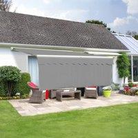Primrose Awnings 2.0m Dropdown Front Valance In Silver | Size: 200 cm x 100 cm