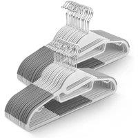 Keplin 50 Pack Non-Slip Hangers - Durable, Slimline Design with 360 Swivel in White